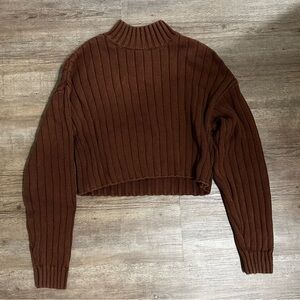 Pacsun LA Hearts Brown Knit Mockneck Sweater